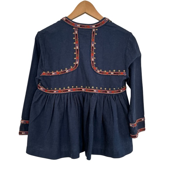 NWT Lucky Brand Boho Top Jacket Women's M Peplum Tassels Rivets Embroidered Trim - Picture 4 of 12